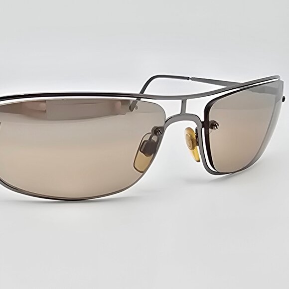 Giorgio Armani 1531 1144/54 Silver Frame Top Gradient Silver Lens Sunglasses - Picture 6 of 16